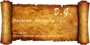 Deckner Gergely névjegykártya